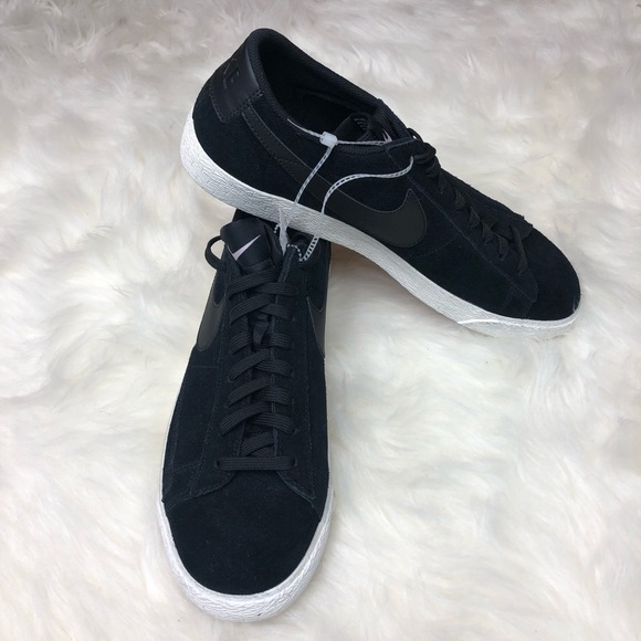 Nike Blazer Low Black Suede Sail Shoes 371760-024 - Picture 1 of 6